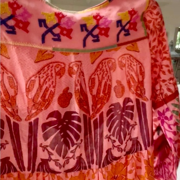 NWOT- Farm Rio Ainika Print Macaws Maxi Dress, size M Dian - Picture 4 of 5